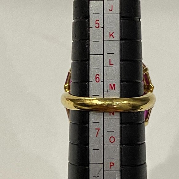 10k VINTAGE ORIGINAL ART DECO 18K GOLD NATURAL DIAMOND AND RUBY RING Size 7 - Picture 12 of 15